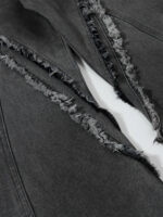 Retro Washed Distressed Deconstructed Patchwork Barrel Jeans - Image 11