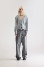 Gakkin boxy cardigan (252 / W / LIGHT GREY) - Image 3