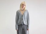 Gakkin boxy cardigan (252 / W / LIGHT GREY)