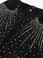 Retro Denim Full Rhinestone Design Baggy Jeans - Image 4