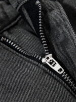 Retro Washed Distressed Deconstructed Patchwork Barrel Jeans - Image 9