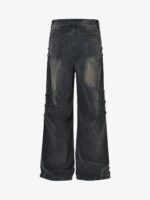 Washed Pleated Straight Jeans - 2263 - Image 2