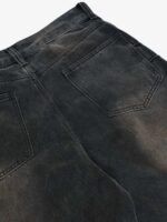 Washed Pleated Straight Jeans - 2263 - Image 4